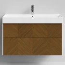 Тумба Катарини, 100 подвесной, Дуб цвет 5 Vodok с раковиной в комплекте