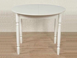 Стол круглый раздвижной СМ ДСП белый