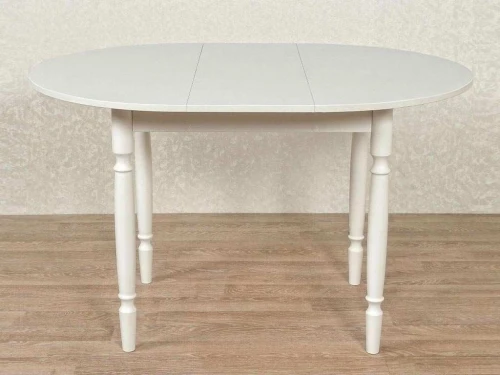 Стол круглый раздвижной СМ ДСП белый