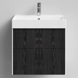 Тумба Лоренцо, 60 подвесной, Абрикос графит Vodok с раковиной в комплекте