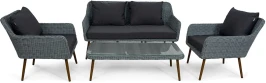Комплект плетеной  мебели MOKKA RIMINI (стол кофейный, 2 кресла, софа 2 х-местная)