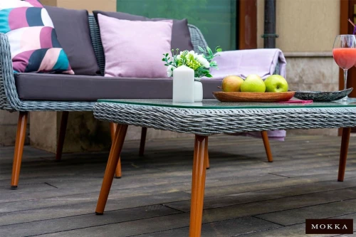 Комплект плетеной  мебели MOKKA RIMINI (стол кофейный, 2 кресла, софа 2 х-местная)