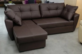 Диван угловой Амстердам 160 экокожа коричневая