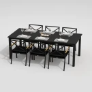 Обеденная группа DOLLA FESTA каркас карбон / стол алюминий 220 / ткань черная