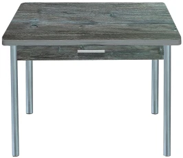 Симпл стол обеденный раскладной с ящиком / сосна пасадена/металлик