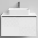 Тумба Соло 90, базовая Белая эмаль, матовая, 1 ящик, подвесной Vodok с раковиной в комплекте