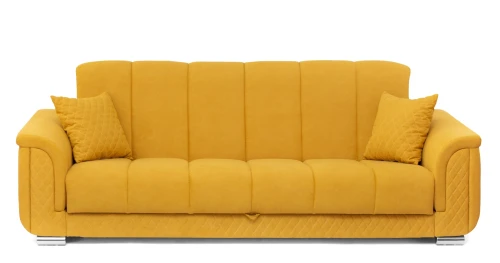 Диван прямой, книжка "Стамбул" флок желтый, 120 ППУ+НПБ