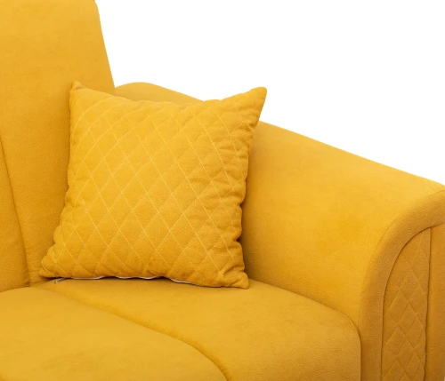Диван прямой, книжка "Стамбул" флок желтый, 120 ППУ+НПБ