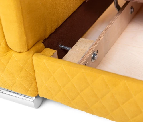 Диван прямой, книжка "Стамбул" флок желтый, 120 ППУ+НПБ