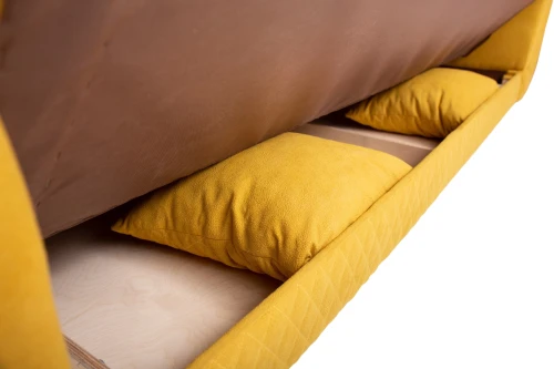 Диван прямой, книжка "Стамбул" флок желтый, 120 ППУ+НПБ