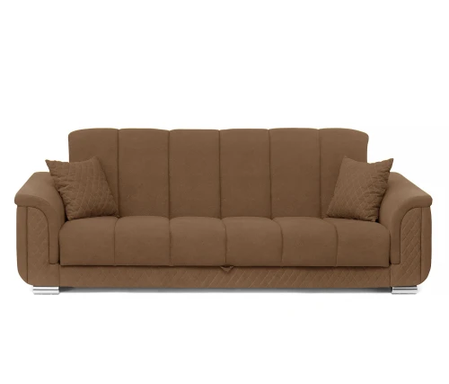 Диван прямой, книжка "Стамбул", флок  коричневый, 120 ППУ+НПБ