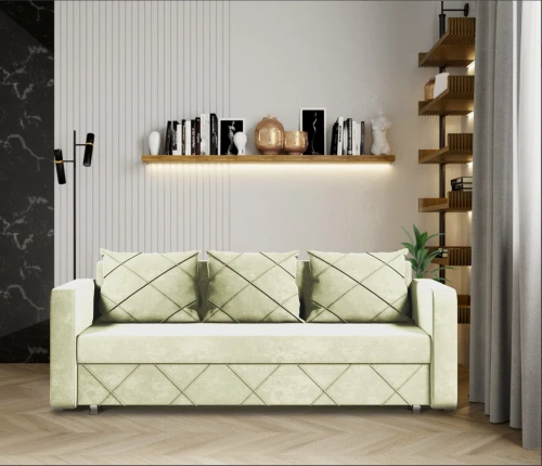 Диван еврокнижка Стелла велюр бежевый