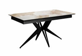 Стол DikLine DKS140 керамика PANDORA глянец, подстолье черное, опоры черные (2уп.)