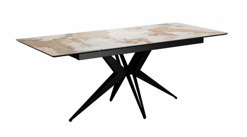 Стол DikLine DKS140 керамика PANDORA глянец, подстолье черное, опоры черные (2уп.)