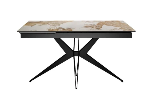 Стол DikLine DKS140 керамика PANDORA глянец, подстолье черное, опоры черные (2уп.)