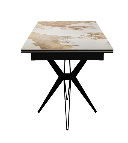 Стол DikLine DKS140 керамика PANDORA глянец, подстолье черное, опоры черные (2уп.)