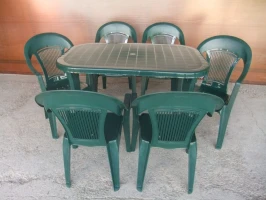 Комплект пластиковый мебели «Новара» (стол овальный 1400х800х720 + 6 кресел Элегант)