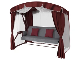 Качели садовые 3-х местные Караван Люкс  -  Бордовый