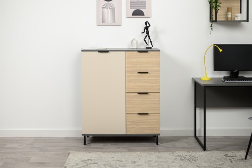 Комод Марвэл 16.234.01, Темно-серый, Сатин, Плэйн