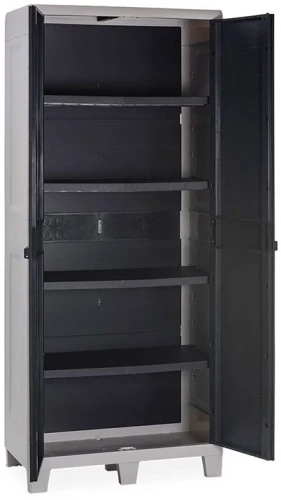 Уличный шкаф TOOMAX 2х дверный глубокий WOODY'S XL (4 полки), антрацит