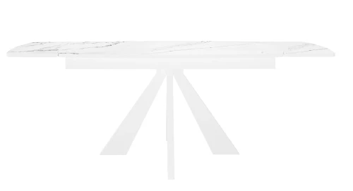 Стол DikLine DKU120 Керамика Белый мрамор/подстолье белое/опоры белые (2 уп.)