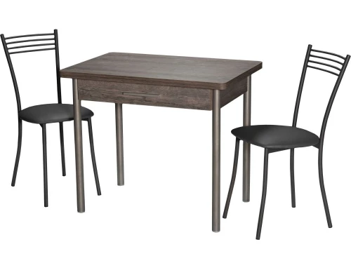 Стол М20 ДП1-02-05 900(1200)*600, ЛДСП:Дуб Рошелье, Н/стола (Графит)