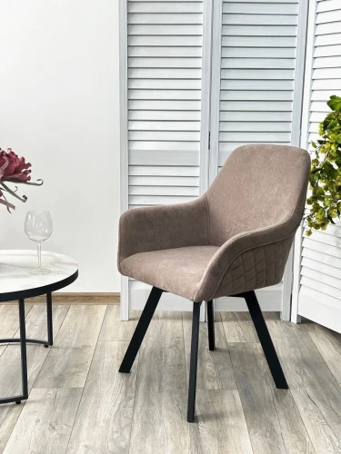 Стул JET 360 град. поворот. B5 Капучино, велюр / черный каркас, М-City