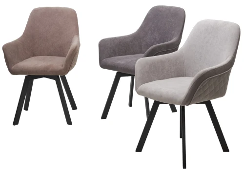 Стул JET 360 град. поворот. B5 Капучино, велюр / черный каркас, М-City