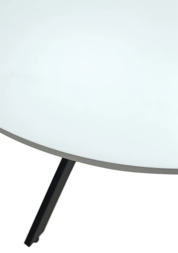 Стол ДАРИО D100 Белый, стекло/ Черный каркас М-City