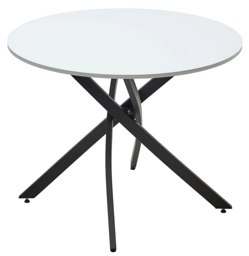 Стол ДАРИО D100 Белый, стекло/ Черный каркас М-City