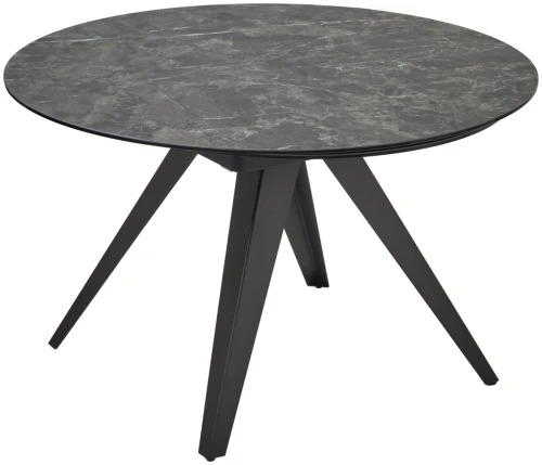 Стол AKSEL 130 цвет Mona Lisa Cерый мрамор, керамика, / Темно-серый каркас. ®DISAUR