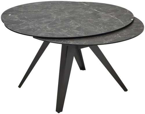 Стол AKSEL 130 цвет Mona Lisa Cерый мрамор, керамика, / Темно-серый каркас. ®DISAUR
