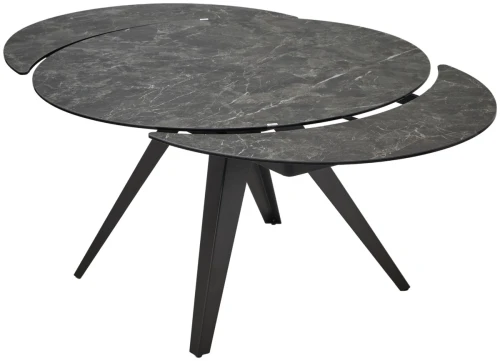 Стол AKSEL 130 цвет Mona Lisa Cерый мрамор, керамика, / Темно-серый каркас. ®DISAUR