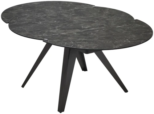 Стол AKSEL 130 цвет Mona Lisa Cерый мрамор, керамика, / Темно-серый каркас. ®DISAUR