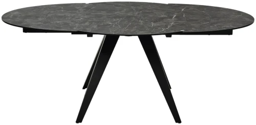 Стол AKSEL 130 цвет Mona Lisa Cерый мрамор, керамика, / Темно-серый каркас. ®DISAUR