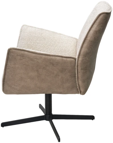 Кресло BELFAST 360 град. XD841-02 Бежевый, букле/ GINO-101 Бежевый, ткань/ Черный, ®DISAUR