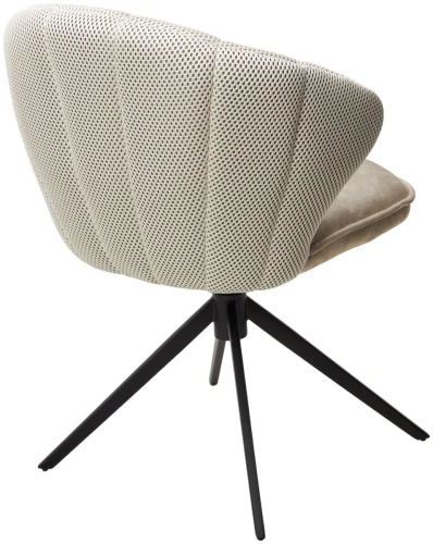 Стул ASTRA 360 град. поворот Белый Sonic 23 ткань / 7525-01 велюр / черный каркас, ®DISAUR