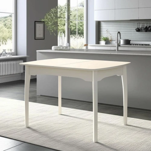 Стол CATERINA бук, мдф, 100+30x70x75, Ivory white