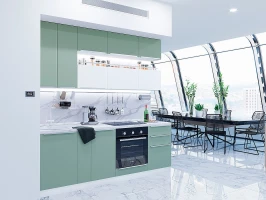 Готовый кухонный гарнитур Фьюжн-01 Silky Mint/Silky White