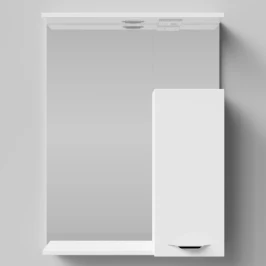 Зеркало Марко 60, ручки Хром, белый глянец, правый