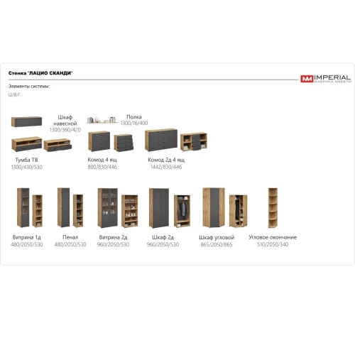 Пенал «Лацио Сканди» 1д ПР, Вотан/Сканди графит