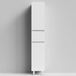 Пенал Бест 35 (2 двери, 1 ящик) напольный, белый глянец, правый