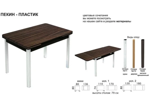 Стол «Пекин» пластик Путешествие бронзы, хром