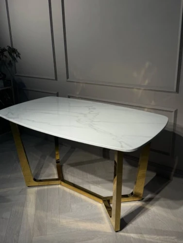 Стол обеденный Ланс DT-2852, 140х80х75 см, белый мрамор