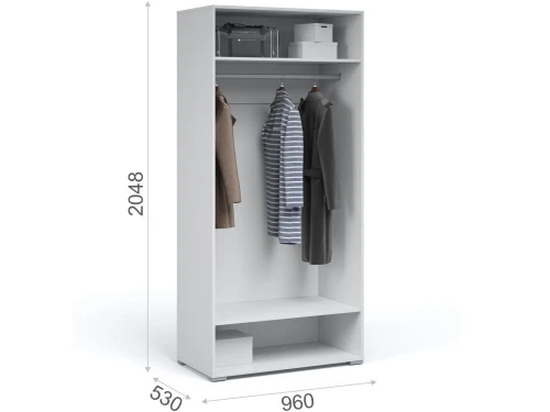 Шкаф «Лацио» 2д, Белый/Белое дерево