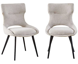 DC6807 Стул мягкий, БЕЖЕВЫЙ#UF925-02, каркас металл черный