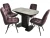 Обеденная группа (Стол Корсика Мрамор светлый и 4 Бордо Милано 09), черный