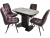 Обеденная группа (Стол Корсика Мрамор светлый и 4 Бордо Милано 09), черный