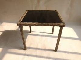 Стол из искусственного ротанга 80х80  АНТАЛИЯ «Antalija»  -  Greige