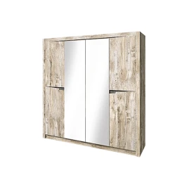 Шкаф четырехстворчатый Ривьера, Дуб Юкон, Бетон темный